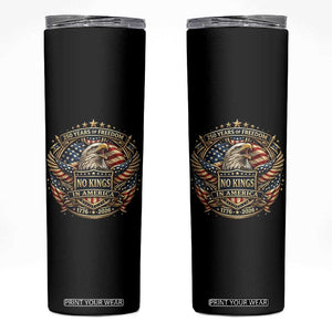 Vintage American Flag Eagle 250th Anniversary Skinny Tumbler No Kings In America TS12 Black Print Your Wear