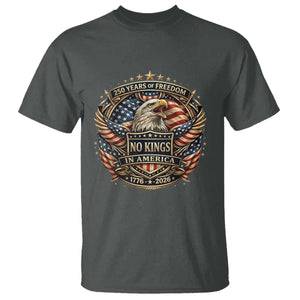 Vintage American Flag Eagle 250th Anniversary T Shirt No Kings In America TS12 Dark Heather Print Your Wear