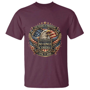 Vintage American Flag Eagle 250th Anniversary T Shirt No Kings In America TS12 Maroon Print Your Wear