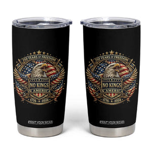 Vintage American Flag Eagle 250th Anniversary Tumbler Cup No Kings In America TS12 Black Print Your Wear