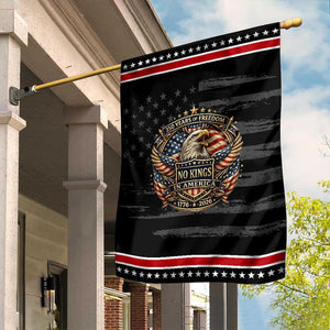 Vintage American Flag Eagle 250th Anniversary Garden Flag No Kings In America TS12 Distressed Black Red Print Your Wear
