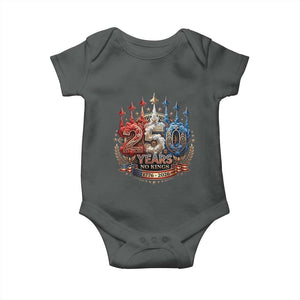 250 Years No Kings Baby Onesie Patriotic Independence Anniversary TS12 Dark Heather Print Your Wear