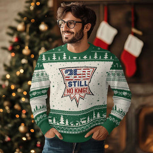 Crown Protest 250 Still No Kings Ugly Christmas Sweater American Independence Pride TS12 Beige Green Print Your Wear