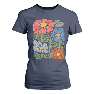 Wildflower Protest T Shirt For Women We The People Serve No Kings TS12 Navy Print Your Wear