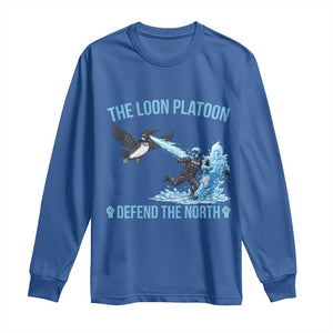 The Loon Platoon Defend The North Long Sleeve Shirt Minnesota Rebel Loon Resist TS12 Royal Blue Print Your Wear