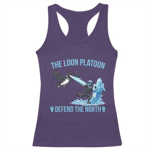 The Loon Platoon Defend The North Racerback Tank Top Minnesota Rebel Loon Resist TS12 Purple Print Your Wear