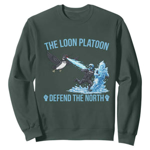 The Loon Platoon Defend The North Sweatshirt Minnesota Rebel Loon Resist TS12 Dark Forest Green Print Your Wear