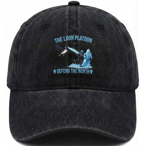 The Loon Platoon Defend The North Washed Cotton Baseball Cap Minnesota Rebel Loon Resist TS12 Print Your Wear