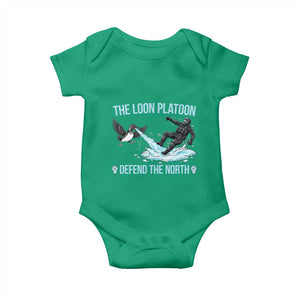 The Loon Platoon Defend The North Baby Onesie Minnesota State Bird Rebel TS12 Irish Green Print Your Wear