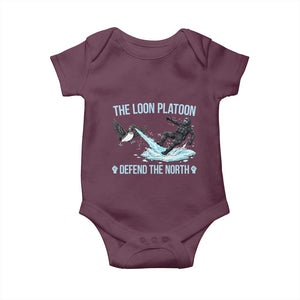 The Loon Platoon Defend The North Baby Onesie Minnesota State Bird Rebel TS12 Maroon Print Your Wear