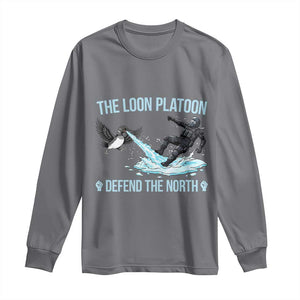 The Loon Platoon Defend The North Long Sleeve Shirt Minnesota State Bird Rebel TS12 Charcoal Print Your Wear