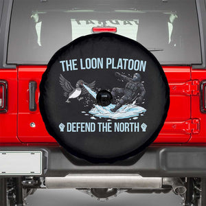 The Loon Platoon Defend The North Spare Tire Cover Minnesota State Bird Rebel TS12 Black Print Your Wear