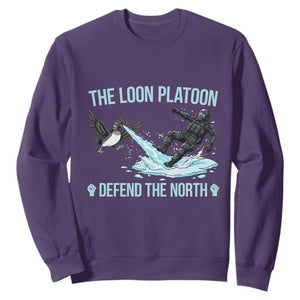 The Loon Platoon Defend The North Sweatshirt Minnesota State Bird Rebel TS12 Purple Print Your Wear
