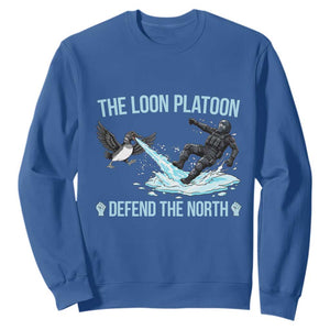 The Loon Platoon Defend The North Sweatshirt Minnesota State Bird Rebel TS12 Royal Blue Print Your Wear