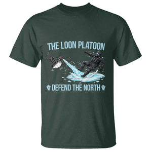 The Loon Platoon Defend The North T Shirt Minnesota State Bird Rebel TS12 Dark Forest Green Print Your Wear