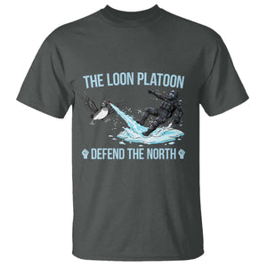 The Loon Platoon Defend The North T Shirt Minnesota State Bird Rebel TS12 Dark Heather Print Your Wear
