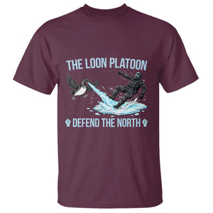 The Loon Platoon Defend The North T Shirt Minnesota State Bird Rebel TS12 Maroon Print Your Wear