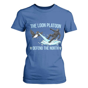 The Loon Platoon Defend The North T Shirt For Women Minnesota State Bird Rebel TS12 Royal Blue Print Your Wear