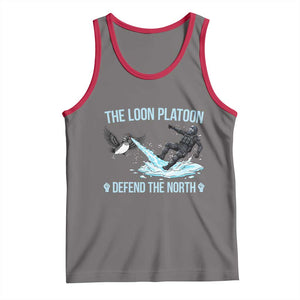The Loon Platoon Defend The North Tank Top Minnesota State Bird Rebel TS12 Deep Heather Red Print Your Wear