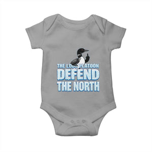 The Loon Platoon Defend The North Baby Onesie MN State Bird Loon Resistance TS12 Sport Gray Print Your Wear