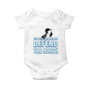 The Loon Platoon Defend The North Baby Onesie MN State Bird Loon Resistance TS12 White Print Your Wear
