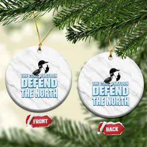 The Loon Platoon Defend The North Ceramic Ornament MN State Bird Loon Resistance TS12 1pc White Marble Print Your Wear