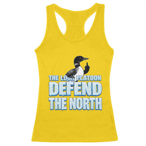 The Loon Platoon Defend The North Racerback Tank Top MN State Bird Loon Resistance TS12 Daisy Print Your Wear