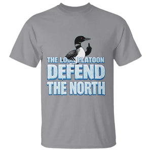 The Loon Platoon Defend The North T Shirt MN State Bird Loon Resistance TS12 Sport Gray Print Your Wear