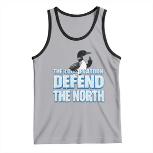 The Loon Platoon Defend The North Tank Top MN State Bird Loon Resistance TS12 Athletic Heather Black Print Your Wear