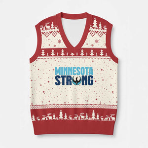 MN State Bird Loon V-Neck Knit Sweater Vest Minnesota Strong Pride TS12 Beige Red Print Your Wear