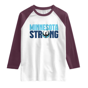 MN State Bird Loon Raglan Shirt Minnesota Strong Pride TS12 White Maroon Print Your Wear