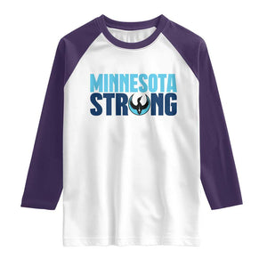 MN State Bird Loon Raglan Shirt Minnesota Strong Pride TS12 White Purple Print Your Wear