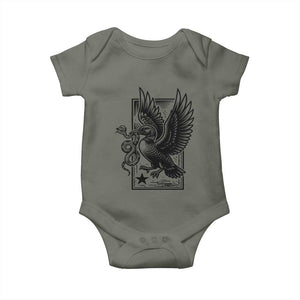Rebel Loon Takes Down The Snake Baby Onesie Support MN Anti Ice Movement TS12 Military Green Print Your Wear