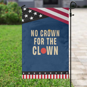 Funny No Crown For The Clown Garden Flag Anti Authoritarian Humor TS12 Classic Blue Black Print Your Wear