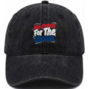 Anti Monarchy Political Washed Cotton Baseball Cap No Crown For A Clown TS12 Print Your Wear