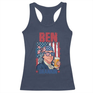 Benjamin Franklin Racerback Tank Top Funny Ben Drankin American History TS12 Navy Print Your Wear