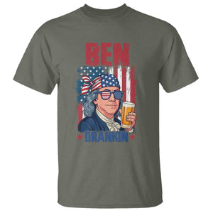 Benjamin Franklin T Shirt Funny Ben Drankin American History TS12 Military Green Print Your Wear