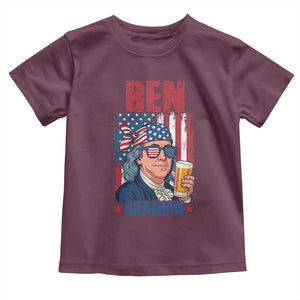 Benjamin Franklin Toddler T Shirt Funny Ben Drankin American History TS12 Maroon Print Your Wear