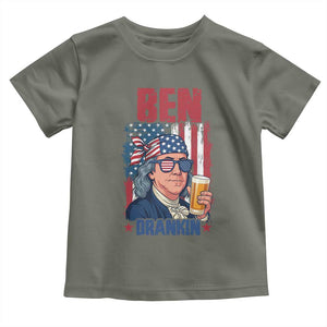 Benjamin Franklin Toddler T Shirt Funny Ben Drankin American History TS12 Military Green Print Your Wear
