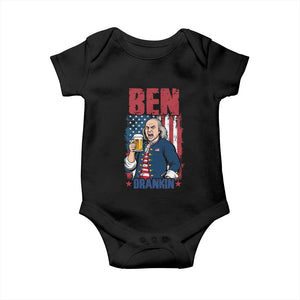 Benjamin Franklin Baby Onesie Funny Patriotic Founding Father TS12 Black Print Your Wear