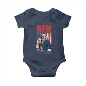 Benjamin Franklin Baby Onesie Funny Patriotic Founding Father TS12 Navy Print Your Wear