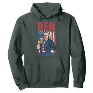 Benjamin Franklin Hoodie Funny Patriotic Founding Father TS12 Dark Forest Green Print Your Wear