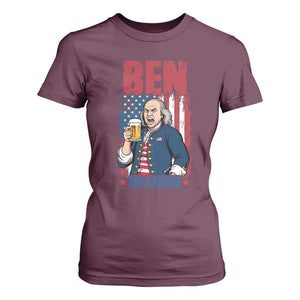 Benjamin Franklin T Shirt For Women Funny Patriotic Founding Father TS12 Maroon Print Your Wear