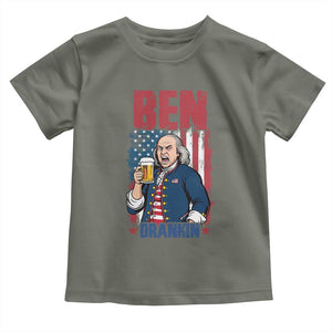 Benjamin Franklin Toddler T Shirt Funny Patriotic Founding Father TS12 Military Green Print Your Wear