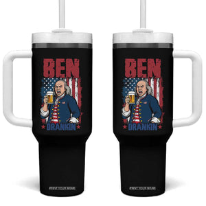Benjamin Franklin Tumbler With Handle Funny Patriotic Founding Father TS12 One Size: 40 oz Black Print Your Wear