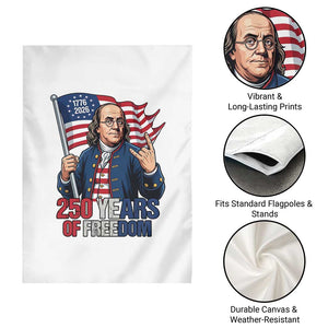Patriotic Benjamin Franklin Garden Flag 250 Years Of Freedom TS12 Print Your Wear
