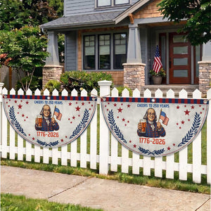 Funny Benjamin Franklin Patriotic Fan Flag Cheers To 250 Years