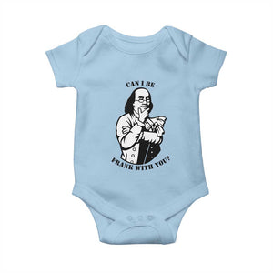Funny Benjamin Franklin Baby Onesie Can I Be Frank With You TS12 Light Blue Print Your Wear