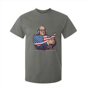 Benjamin Franklin T Shirt For Kid Freedom Liberty Independence American History TS12 Military Green Print Your Wear
