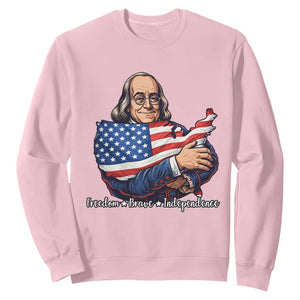 Benjamin Franklin Sweatshirt Freedom Liberty Independence American History TS12 Light Pink Print Your Wear